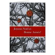 French Christmas, Ornaments in Snow Card