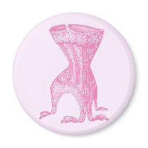 French Corset Pink Refrigerator Magnets