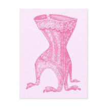 French Corset Pink Post Cards