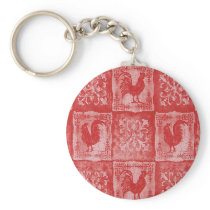 French Country Grannies Kitchen Tablecloth Keychains
