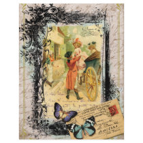 French Couple in Carriage 18th Century Flyer