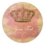 French Crown Stickers Labels Pink & Ivory