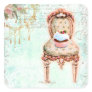 French Cupcake Victorian Style Square Stickers