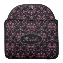 French Damask Pink Black Personalized sleeve Sleeves For MacBooks