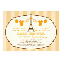 French Eiffel Tower Twin Baby Shower Invitation invitations