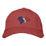 French flag worn look retro France baseball cap embroidered hats