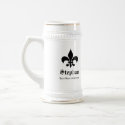 French Fleur de lis monogram groomsmen beer stein mugs