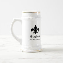 French Fleur de lis monogram groomsmen beer stein Coffee Mugs