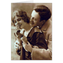 French Flirt - Retro Romantic Postcard