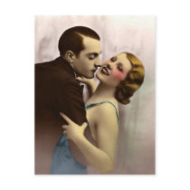 French Flirt - Romantic Postcard 1920 France