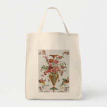 french flower grocery bag
