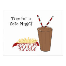 French Fries and a Milkshake Post Card