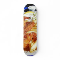 French Fries Shrimp Crab Cakes Fish Tartar Skate Board