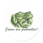 French Frog - I Love Frogs Sticker