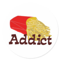 French Fry Addict Stickers