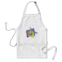 French Horn Clarinet Purple Background Graphic Aprons
