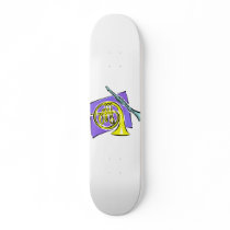 French Horn Clarinet Purple Background Graphic Skate Boards