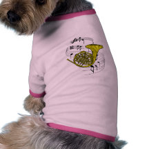 French Horn Dog Tee Shirt