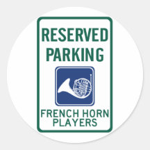 French Horn Players Parking Stickers
