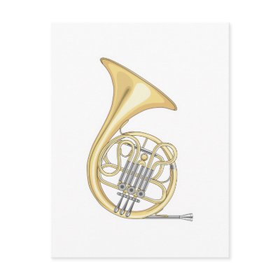 french horn post card by geekme