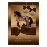 French Horse Christmas Holiday Greeting Card