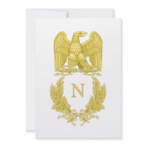 French Imperial Emblem Napoleon I invitation card