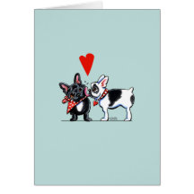 French Kiss Cute Frenchies Greeting Cards
