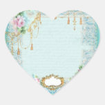 French Lace & Pink Roses Sticker Tags