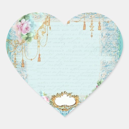 French Lace & Pink Roses Sticker Tags