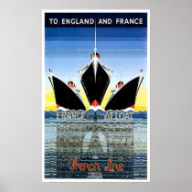 French Line Vintage Ship Advertisement posters