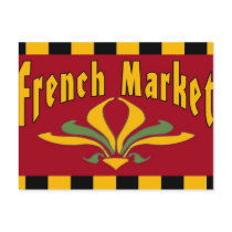 French Market Sign Postcard