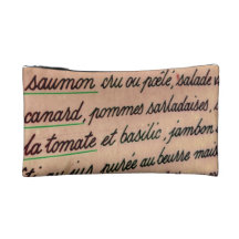 French menu cosmetic bag