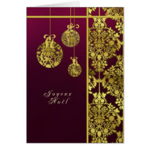 french merry christmas greeting card