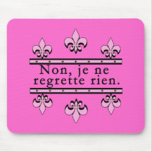 French No Regrets Products Mouse Pads
