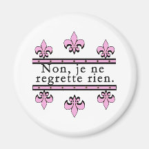 French No Regrets Products Refrigerator Magnet