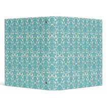 French Ornament Vintage Floral Damask Blue, White