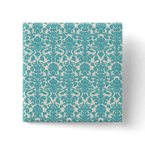 French Ornament Vintage Floral Damask Blue, White