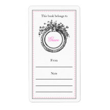 French Personalized  Bookplate Custom Shipping Label