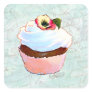 French pink Chocolate Cupcake Victorian Style Sticker