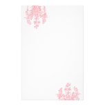 French Pink Rose Bouquet Customized Stationery