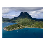 French Polynesia, Bora Bora. Aerial view of Postcard