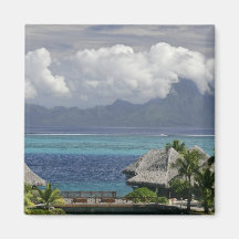 French Polynesia, Moorea. A view of the island Fridge Magnets