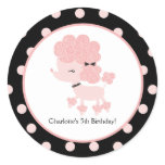 French Poodle Favour Sticker