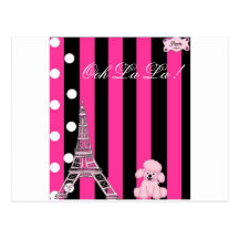 French Poodle Postcard