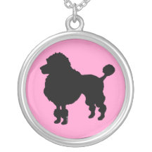 French poodle silhouette (black) necklace