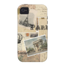 French Postcard Collage iPhone 4 Cover