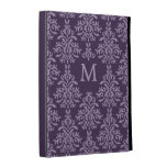 French Purple Damask Monogram iPad case