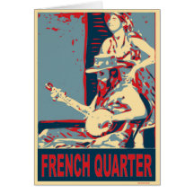 French Quarter Banjo Player Greeting Card