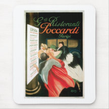 French Restaurants Vintage Food Ad Art Mouse Pad