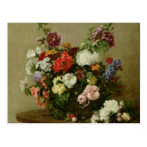 French Roses and Peonies, 1881 postcards
